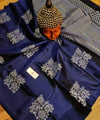Navy Blue Banarasi Silk Saree | Wedding & Festive Wear
