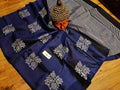 Navy Blue Banarasi Silk Saree | Wedding & Festive Wear