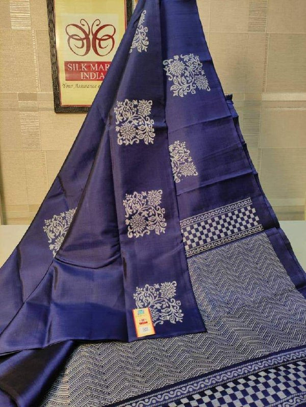 Navy Blue Banarasi Silk Saree | Wedding & Festive Wear