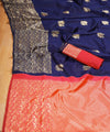 Navy Blue Banarasi Silk Saree | Wedding & Reception Wear