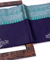 Navy Blue Banarasi Silk Saree | Wedding & Reception Wear