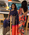 Navy Blue Banarasi Silk Saree | Wedding & Reception Wear