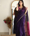 Navy Blue Cotton Saree | Festive & Party Wear