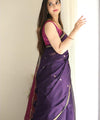 Navy Blue Cotton Saree | Festive & Party Wear