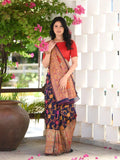 Navy Blue Cotton Saree | Office & Casual Wear