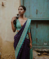 Navy Blue Jacquard Silk Saree | Festive & Party Wear