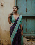 Navy Blue Jacquard Silk Saree | Festive & Party Wear