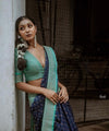 Navy Blue Jacquard Silk Saree | Festive & Party Wear
