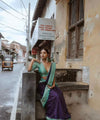 Navy Blue Jacquard Silk Saree | Festive & Party Wear