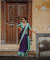 Navy Blue Jacquard Silk Saree | Festive & Party Wear