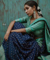 Navy Blue Jacquard Silk Saree | Festive & Party Wear