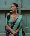 Navy Blue Jacquard Silk Saree | Festive & Party Wear