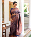 Navy Blue Jacquard Silk Saree | Wedding & Festive Wear