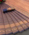 Navy Blue Jacquard Silk Saree | Wedding & Festive Wear