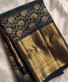Navy Blue Kanjivaram Silk Saree | Bridal & Festive Wear