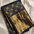 Navy Blue Kanjivaram Silk Saree | Bridal & Festive Wear