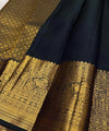 Navy Blue Kanjivaram Silk Saree | Bridal & Festive Wear