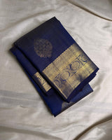 Navy Blue Kanjivaram Silk Saree | Ethnic Wear for Women