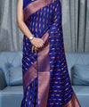 Navy Blue Kanjivaram Silk Saree | Ethnic Wear for Women