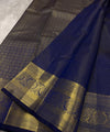 Navy Blue Kanjivaram Silk Saree | Ethnic Wear for Women