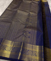 Navy Blue Kanjivaram Silk Saree | Ethnic Wear for Women