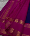 Navy Blue Kanjivaram Silk Saree | Traditional Wedding Wear