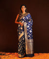 Navy Blue Paithani Silk Saree | Bridal & Festive Wear