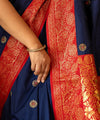 Navy Blue Paithani Silk Saree | Festival & Ceremony Wear
