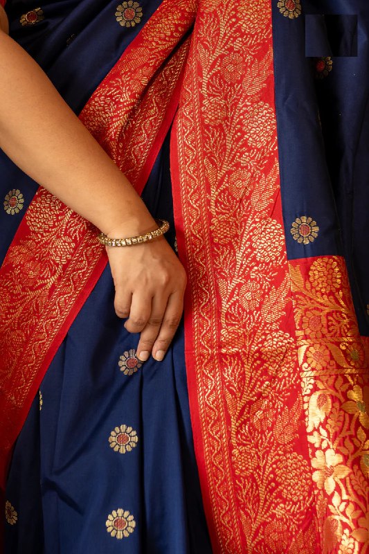 Navy Blue Paithani Silk Saree | Festival & Ceremony Wear