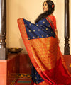 Navy Blue Paithani Silk Saree | Festival & Ceremony Wear