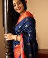 Navy Blue Paithani Silk Saree | Festival & Ceremony Wear