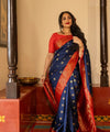Navy Blue Paithani Silk Saree | Festival & Ceremony Wear