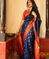 Navy Blue Paithani Silk Saree | Festival & Ceremony Wear