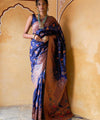 Navy Blue Paithani Silk Saree | Traditional Wedding Wear