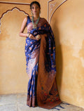 Navy Blue Paithani Silk Saree | Traditional Wedding Wear