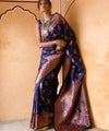 Navy Blue Paithani Silk Saree | Traditional Wedding Wear