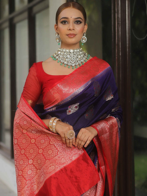 Navy Blue Paithani Silk Saree | Wedding & Festive Wear