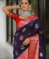 Navy Blue Paithani Silk Saree | Wedding & Festive Wear