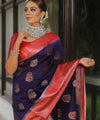 Navy Blue Paithani Silk Saree | Wedding & Festive Wear