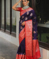 Navy Blue Paithani Silk Saree | Wedding & Festive Wear