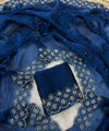 Navy Blue Satin Saree with Zari Weaving & Siroski Border | RD TANISHKA