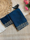 Navy Blue Space Silk Jarkan Work Saree for Wedding & Party | RD TAMANAH