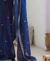 Navy Blue Space Silk Sequin Embroidery Saree for Party Wear | RD KAVYA