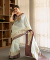 Off White Banarasi Silk Saree | Ethnic Wear for Women
