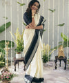 Off White Banarasi Silk Saree | Ethnic Wear for Women