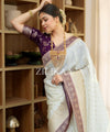 Off White Banarasi Silk Saree | Ethnic Wear for Women