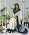 Off White Banarasi Silk Saree | Ethnic Wear for Women