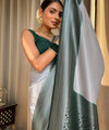 Off White Banarasi Silk Saree | Festival & Ceremony Wear