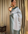 Off White Banarasi Silk Saree | Festival & Ceremony Wear