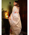 Off White Banarasi Silk Saree | Festive & Party Wear